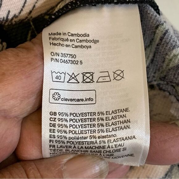 H&M Divided Floral Mini Dress Stretch Black Baby Blue Pink Sz 8 Gorgeous - Picture 3 of 6